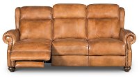 Whiskey Brown Leather Power Reclining Living Room Set - Hancock