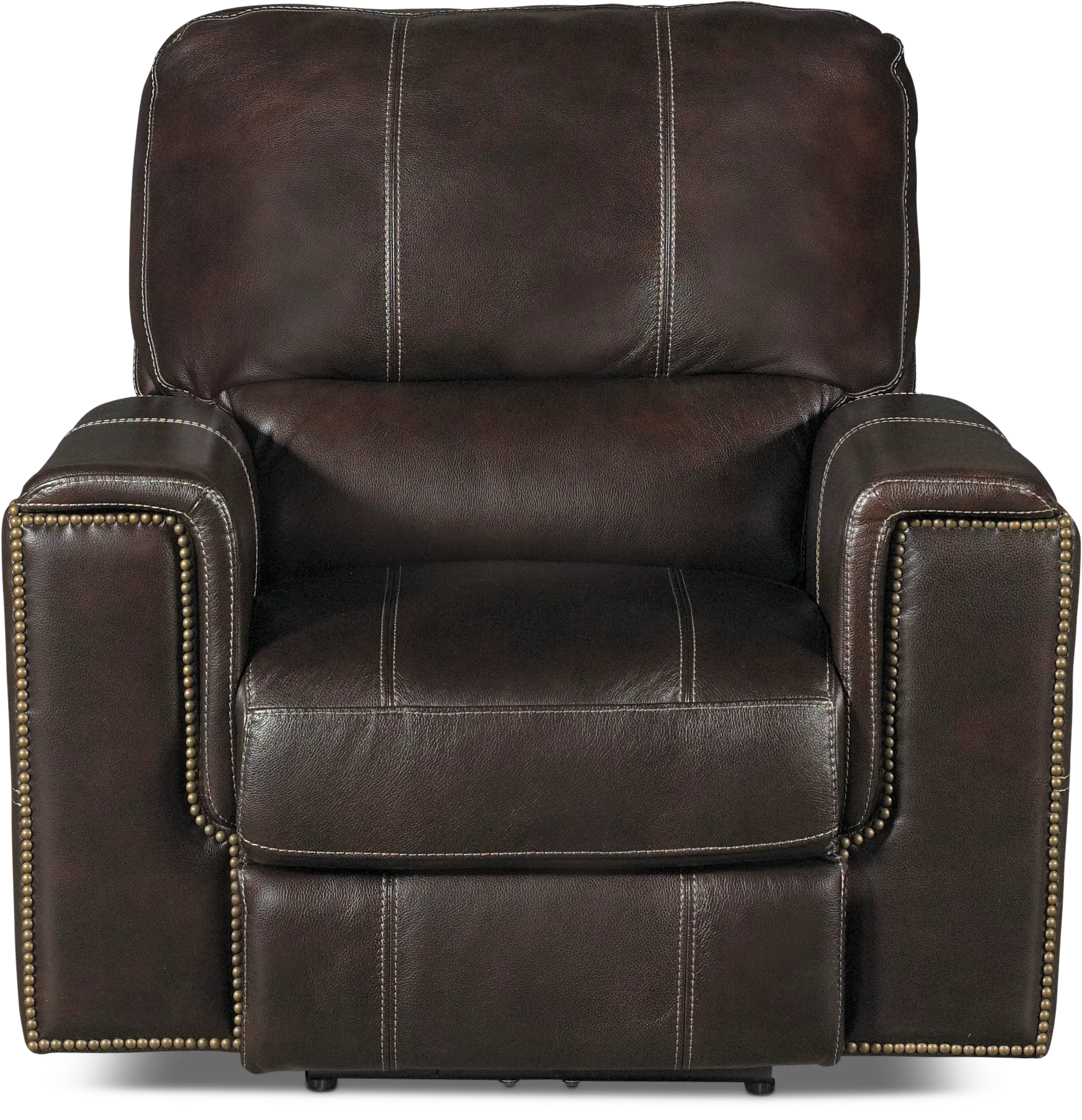 Clydesdale Dark Brown Leather-Match Power Recliner - Slinger-1