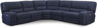 Indigo Blue 5 Piece Reclining Sectional - Rock Quarry
