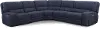 Rock Quarry Indigo Blue 5 Piece Reclining Sectional