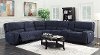 Indigo Blue 6 Piece Reclining Sectional - Rock Quarry-3