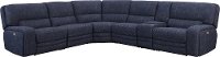 Indigo Blue 6 Piece Reclining Sectional Sofa - Rock Quarry