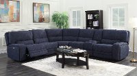 Indigo Blue 6 Piece Reclining Sectional Sofa - Rock Quarry-3