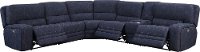 Indigo Blue 6 Piece Reclining Sectional Sofa - Rock Quarry-6