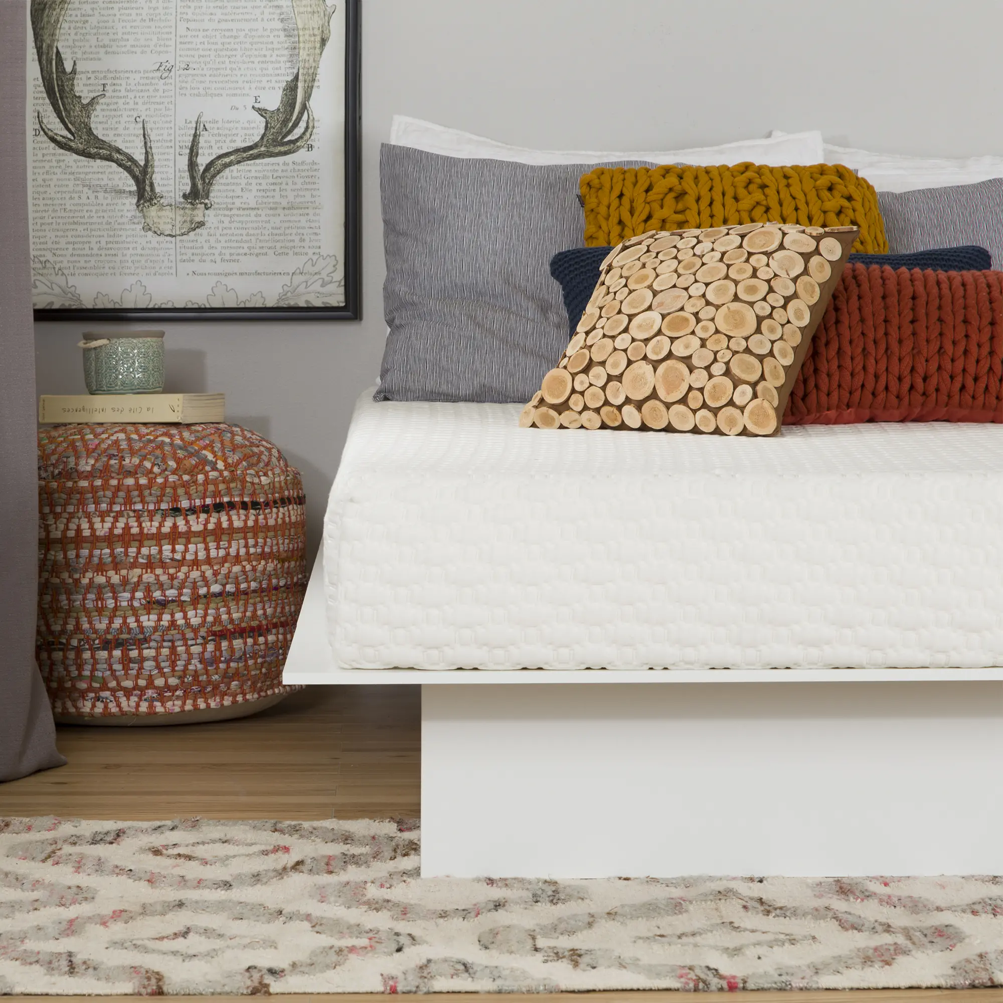 100155 White Basic 8 Inch Memory Foam Queen Mattress - Somea-1
