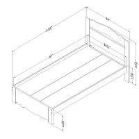 10075 White Wash Twin Bed Set (39 Inch) - Lily Rose -4