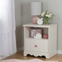 10076 White Wash Drawer Nightstand - Lily Rose
