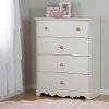 10077 White Wash 4 Drawer Chest - Lily Rose