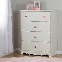 10077 White Wash 4 Drawer Chest - Lily Rose