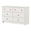 10078 White Wash 6-Drawer Dresser - Lily Rose -2