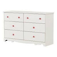 10078 White Wash 6-Drawer Dresser - Lily Rose -2