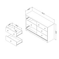 10078 White Wash 6-Drawer Dresser - Lily Rose -4