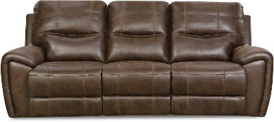 Chocolate Brown Manual Reclining Sofa - Desert