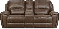 Chocolate Brown Manual Reclining Loveseat - Desert
