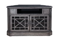 50 Inch Metallic Gray Corner TV Stand