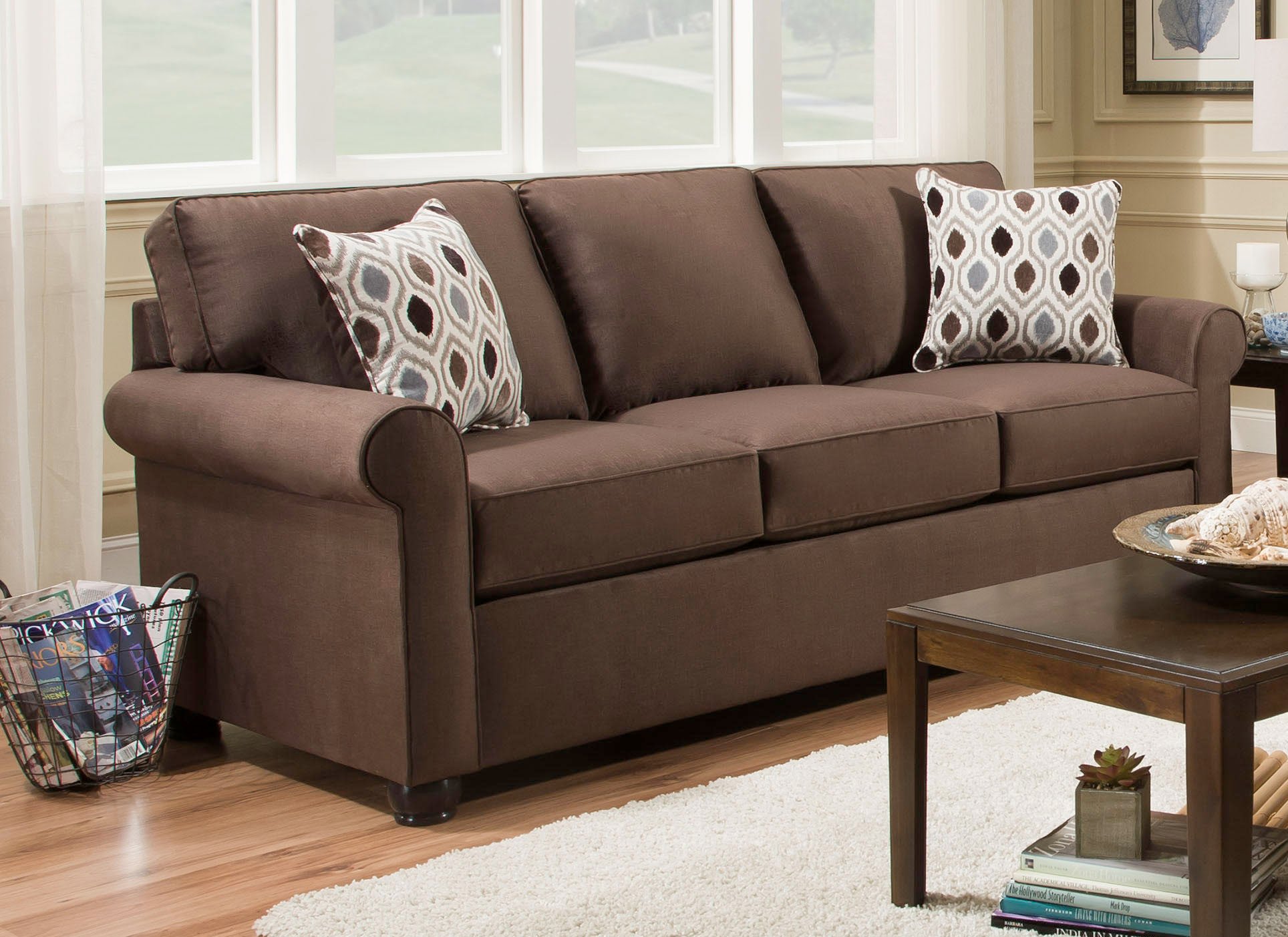 Jojo Chocolate Brown Queen Sofa Bed-1