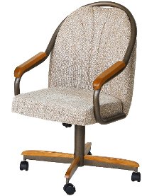 HOLLY/CASTERCHAIR Oak and Steel Dining Chair with Casters - Holly Collection