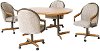 5PC:HOLLY/DINING Clearance Oak 5 Piece Dining Set with Casters - Holly Collection