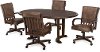 5PC:PALANCE/DINING Clearance Walnut 5 Piece Dining Set with Casters - Palance Collection