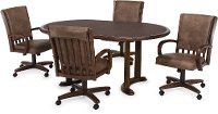 5PC:PALANCE/DINING Walnut 5 Piece Dining Set with Casters - Palance
