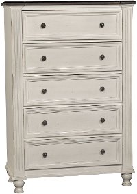 Casual Traditional White Chest of Drawers - Carriage House