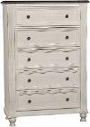 Clearance Casual Traditional White Chest of Drawers - Carriage House