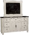 Clearance Weathered White Casual Traditional Dresser - Carriage House