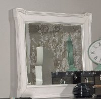 Weathered White Casual Traditional Mirror - Carriage House