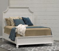 Weathered White Casual Queen Size Bed - Carriage House