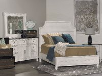 Weathered White Casual 6 Piece Queen Bedroom Set - Carriage House