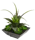 Faux Succulent Garden in a Zinc Planter Arrangement