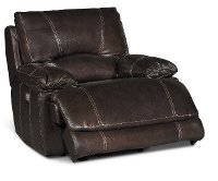 Brown Leather-Match Power Recliner-2