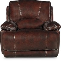 Burgundy Leather-Match Power Recliner