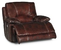 Burgundy Leather-Match Power Recliner -2