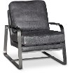Charcoal Gray Leather Accent Chair - Wayne