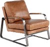 Saddle Brown Leather Accent Chair - Wayne
