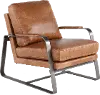 Wayne Saddle Brown Leather Accent Chair