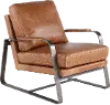 Wayne Saddle Brown Leather Accent Chair