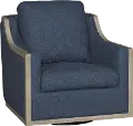 Bayly Navy Blue Swivel Barrel Accent Chair