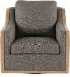 Charcoal Gray Swivel Barrel Accent Chair - Bayly