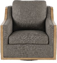 Charcoal Gray Swivel Barrel Accent Chair - Bayly