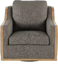 Charcoal Gray Swivel Barrel Accent Chair - Bayly