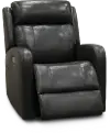 Gray Leather-Match Power Swivel Glider Recliner - Blair