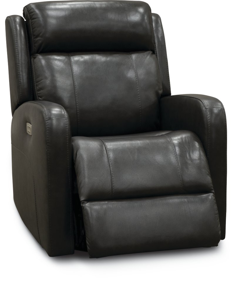 black leather swivel rocker recliner
