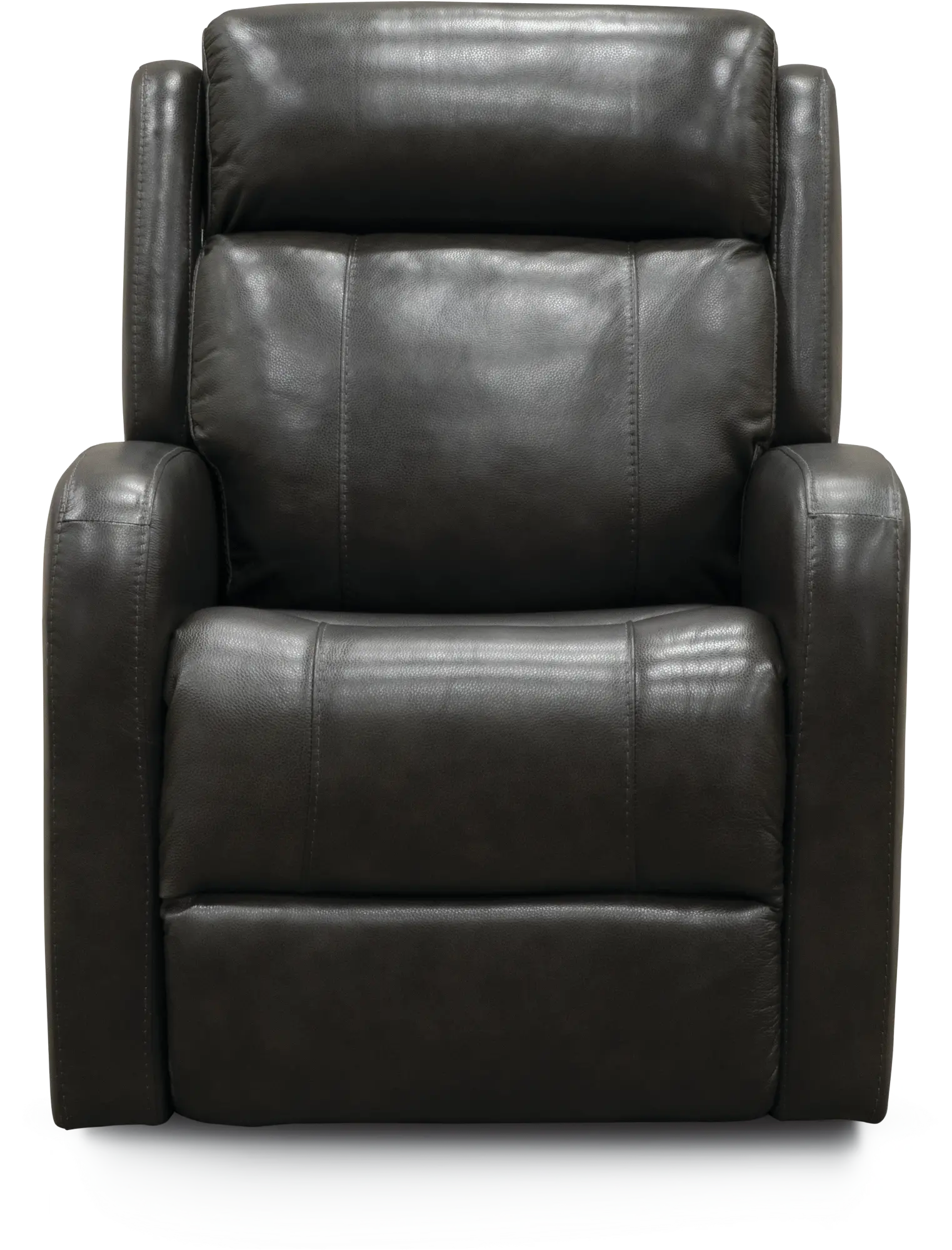 Gray Leather-Match Power Swivel Glider Recliner - Blair-2