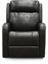 Gray Leather-Match Power Swivel Glider Recliner - Blair-2