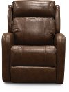 Brown Leather-Match Power Swivel Glider Recliner - Blair