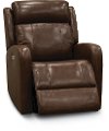 Brown Leather-Match Power Swivel Glider Recliner - Blair-2