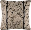 Black Birds On A Tree Jute Throw Pillow