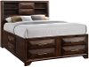 Clearance Tobacco Brown Contemporary Queen Storage Bed - Anthem